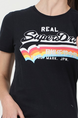 SUPERDRY-Γυναικείο t-shirt SUPERDRY VL TEE μπλε