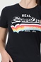 SUPERDRY-Γυναικείο t-shirt SUPERDRY VL TEE μπλε