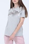 SUPERDRY-Γυναικείο t-shirt SUPERDRY VL BOHO SPARKLE γκρι