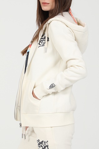 SUPERDRY-Γυναικεία φούτερ ζακέτα SUPERDRY PRIDE IN CRAFT ZIPHOOD εκρού