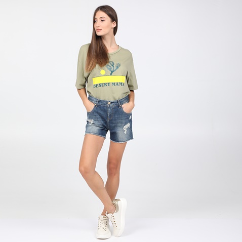 STAFF JEANS-Γυναικείο jean σορτς STAFF JEANS DORA μπλε