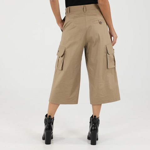 STAFF JEANS-Γυναικείο cropped παντελόνι STAFF JEANS 60-P2337.041 MANDY καφέ