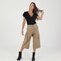 STAFF JEANS-Γυναικείο cropped παντελόνι STAFF JEANS 60-P2337.041 MANDY καφέ