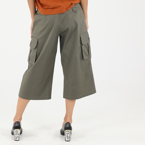 STAFF JEANS-Γυναικείο cropped παντελόνι STAFF JEANS 60-P2337.041 MANDY χακί