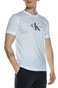 CALVIN KLEIN JEANS-Ανδρικό κοντομάνικο t-shirt CALVIN KLEIN JEANS ARCHIVAL MONOGRAM FLOCK TEE λευκό