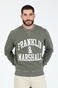 FRANKLIN & MARSHALL-Ανδρική φούτερ μπλούζα FRANKLIN & MARSHALL OLD GARMENT DYED χακί