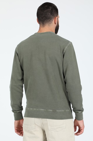 FRANKLIN & MARSHALL-Ανδρική φούτερ μπλούζα FRANKLIN & MARSHALL OLD GARMENT DYED χακί