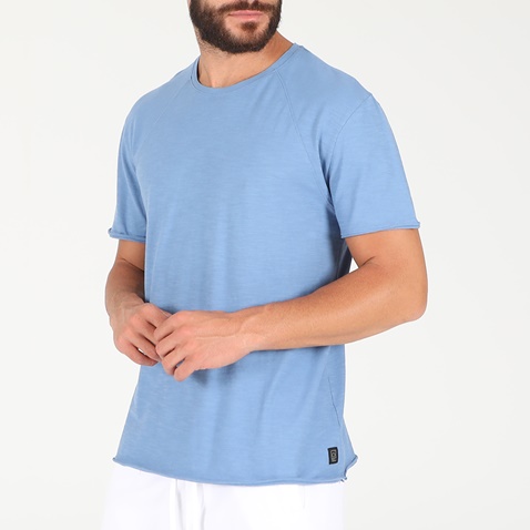 DIRTY LAUNDRY-Ανδρική μπλούζα DIRTY LAUNDRY FRONT STITCHES SLUB γαλάζια