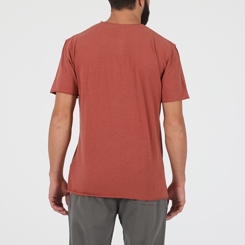 DIRTY LAUNDRY-Ανδρική μπλούζα DIRTY LAUNDRY SLUB JERSEY CREWNECK κεραμιδί