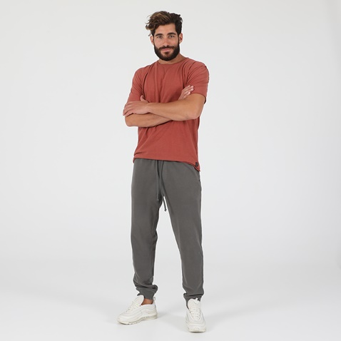 DIRTY LAUNDRY-Ανδρική μπλούζα DIRTY LAUNDRY SLUB JERSEY CREWNECK κεραμιδί