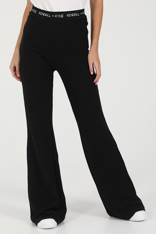 KENDALL + KYLIE-Γυναικείο παντελόνι KENDALL + KYLIE ACTIVE LOGO WAIST μαύρο