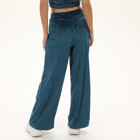 KENDALL+KYLIE-Γυναικείο βελουτέ παντελόνι φόρμας KENDALL+KYLIE FLARE μπλε