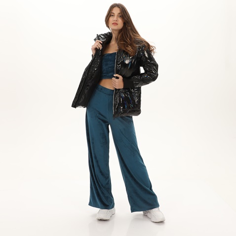 KENDALL+KYLIE-Γυναικείο βελουτέ παντελόνι φόρμας KENDALL+KYLIE FLARE μπλε