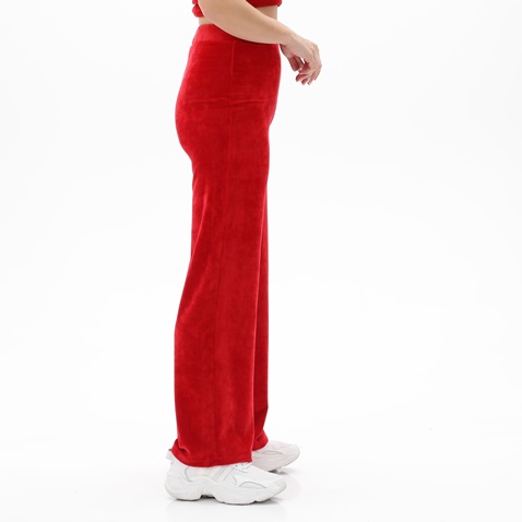 KENDALL+KYLIE-Γυναικείο βελουτέ παντελόνι KENDALL+KYLIE KKW.1W1.017.014 ACTIVE FLARE κόκκινο