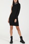 KENDALL + KYLIE-Γυναικείο midi φόρεμα KENDALL + KYLIE ONE SHOULDER MIDI μαύρο