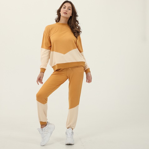 KENDALL+KYLIE-Γυναικεία φούτερ μπλούζα KENDALL+KYLIE κίτρινη εκρού