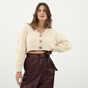 KENDALL+KYLIE-Γυναικεία κοντή πλεκτή ζακέτα KENDALL+KYLIE KKC.1W1.043.001 Κ&Κ FA21-301 εκρού