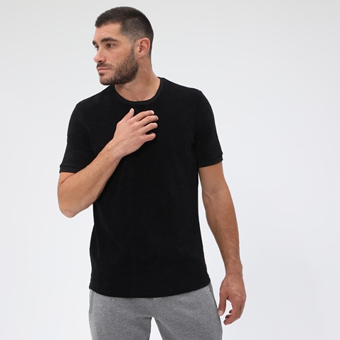 BODYTALK-Ανδρικό αθλητικό t-shirt BODYTALK CREWNECK ΚΜ μαύρο