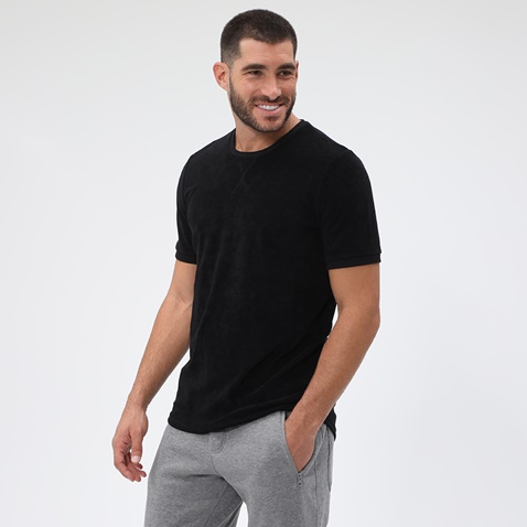 BODYTALK-Ανδρικό αθλητικό t-shirt BODYTALK CREWNECK ΚΜ μαύρο