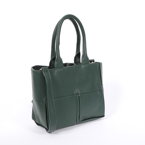 FOLLI FOLLIE-Γυναικεία μικρή τσάντα tote FOLLI FOLLIE Square It πράσινη