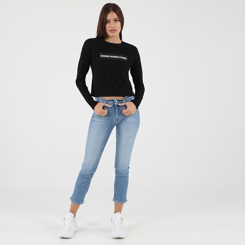 EDWARD JEANS-Γυναικεία μπλούζα EDWARD JEANS 19.1.2.01.112 POWER TOP μαύρη