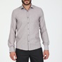 MARTIN & CO-Ανδρικό πουκάμισο MARTIN & CO SLIM FIT καφέ