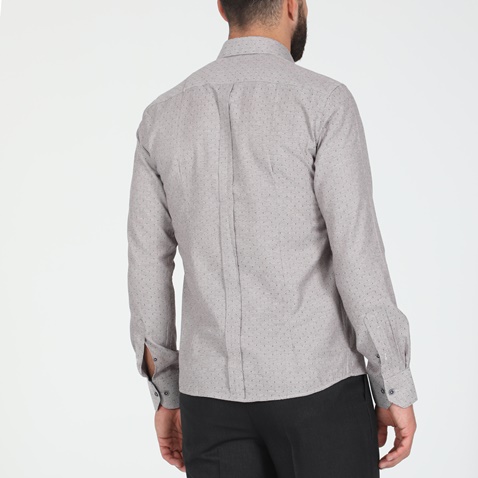 MARTIN & CO-Ανδρικό πουκάμισο MARTIN & CO SLIM FIT καφέ