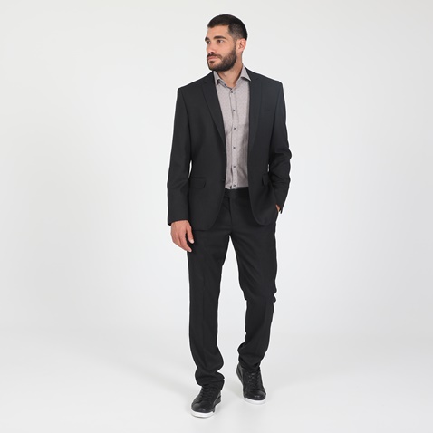 MARTIN & CO-Ανδρικό πουκάμισο MARTIN & CO SLIM FIT καφέ