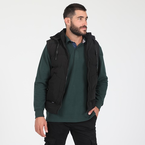 MARTIN & CO-Ανδρικό αμάνικο padded μπουφάν MARTIN & CO μαύρο