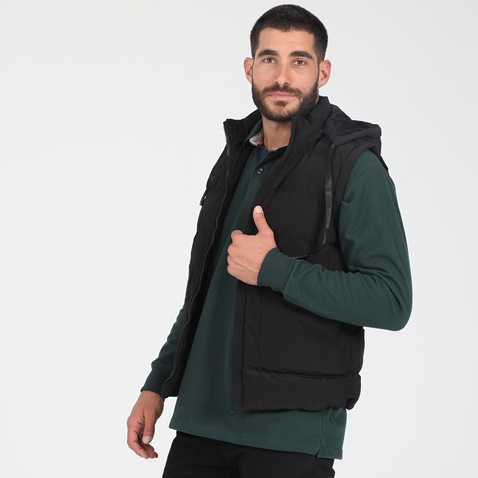 MARTIN & CO-Ανδρικό αμάνικο padded μπουφάν MARTIN & CO μαύρο