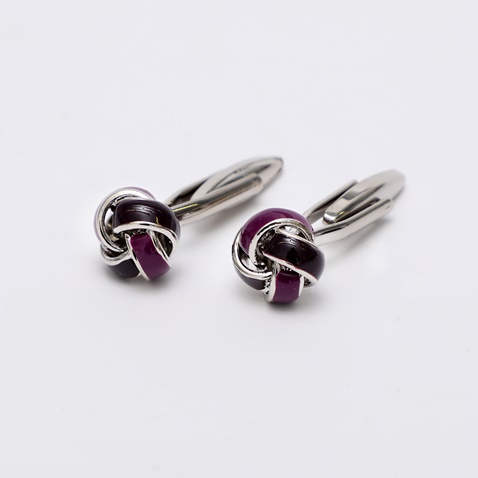 MARTIN & CO-Ανδρικά μανικετόκουμπα MARTIN & CO CFL-M38 CUFFLINKS μαύρα μοβ