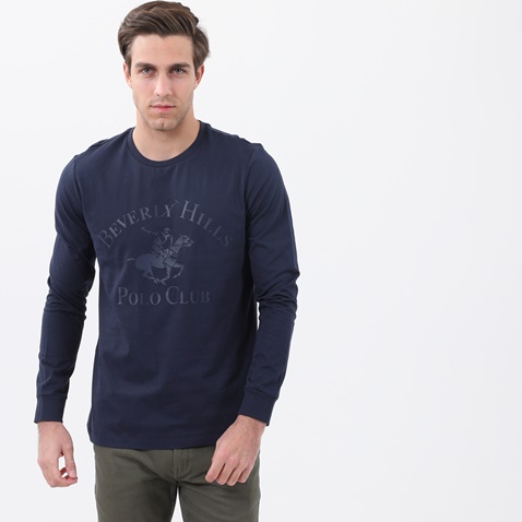 BEVERLY HILLS POLO CLUB-Ανδρική μπλούζα BEVERLY HILLS POLO CLUB μπλε