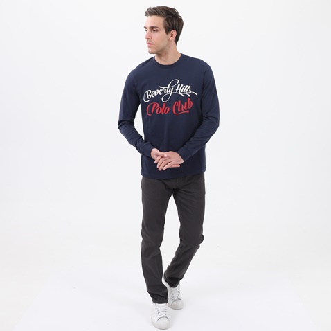 BEVERLY HILLS POLO CLUB-Ανδρική μπλούζα BEVERLY HILLS POLO CLUB μπλε