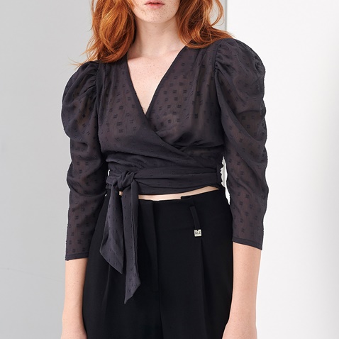 'ALE-Γυναικείο cropped top 'ALE μαύρο