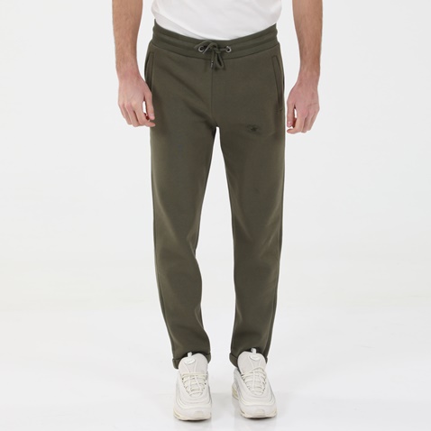 BEVERLY HILLS POLO CLUB-Ανδρικό παντελόνι φόρμας BEVERLY HILLS POLO CLUB BHP.1W1.017.003 SUSTAINABLE FLEECE JOGGER χακί