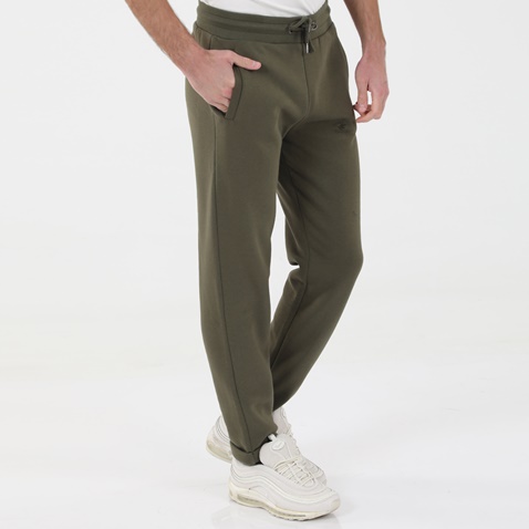 BEVERLY HILLS POLO CLUB-Ανδρικό παντελόνι φόρμας BEVERLY HILLS POLO CLUB BHP.1W1.017.003 SUSTAINABLE FLEECE JOGGER χακί