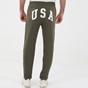 BEVERLY HILLS POLO CLUB-Ανδρικό παντελόνι φόρμας BEVERLY HILLS POLO CLUB BHP.1W1.017.003 SUSTAINABLE FLEECE JOGGER χακί