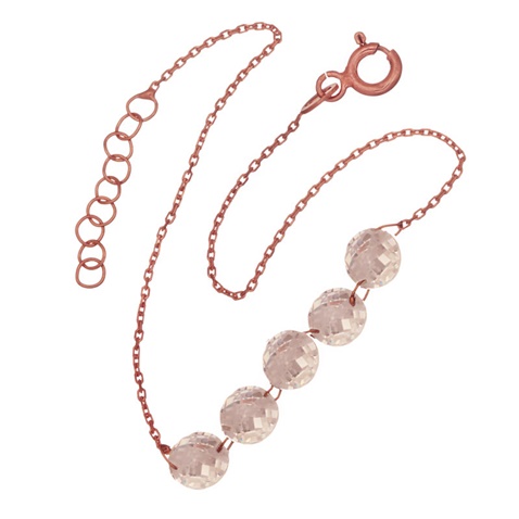 JEWELTUDE-Γυναικείο ασημένιο βραχιόλι JEWELTUDE 12361 ρόζ επιχρυσωμένο