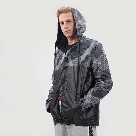 BODYTALK-Ανδρικό αντιανεμικό jacket BODYTALK GYMM μαύρο γκρι