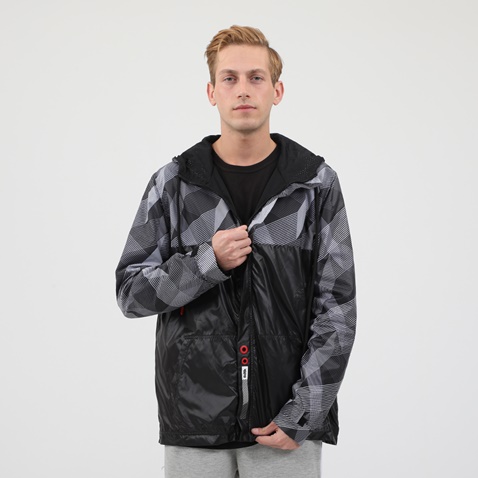 BODYTALK-Ανδρικό αντιανεμικό jacket BODYTALK GYMM μαύρο γκρι