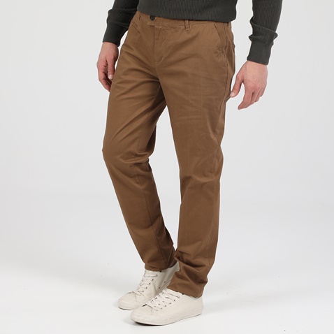 MARTIN & CO-Ανδρικό παντελόνι MARTIN & CO SLIM CHINOS καφέ