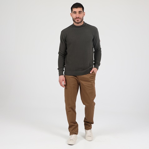 MARTIN & CO-Ανδρικό παντελόνι MARTIN & CO SLIM CHINOS καφέ