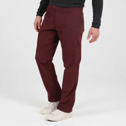 MARTIN & CO-Ανδρικό παντελόνι MARTIN & CO SLIM CHINOS μπορντό
