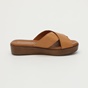 MODABELLA-Γυναικεία σανδάλια flatforms MODABELLA CROSS καφέ