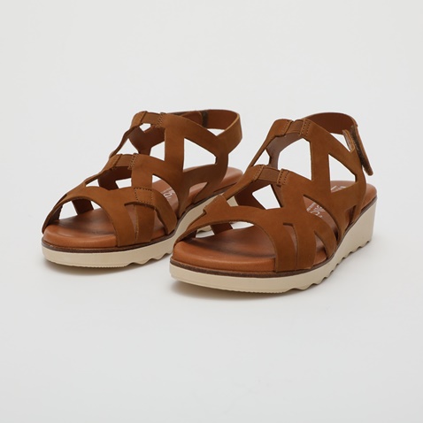 MODABELLA-Γυναικεία σανδάλια flatforms MODABELLA καφέ