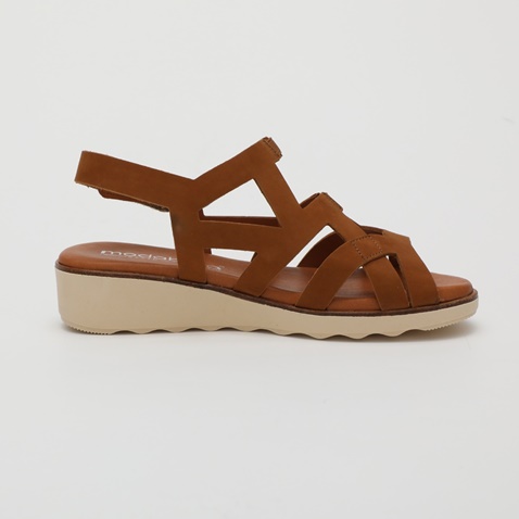 MODABELLA-Γυναικεία σανδάλια flatforms MODABELLA καφέ