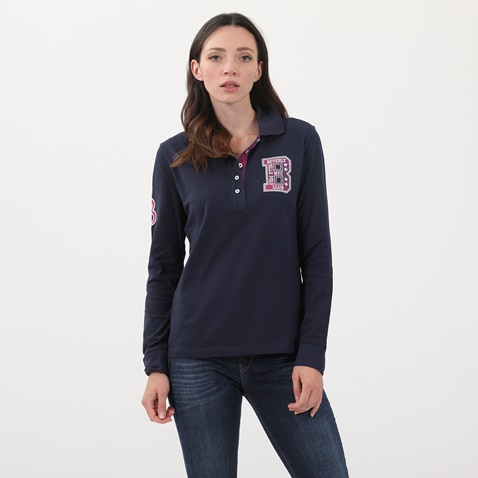 BEVERLY HILLS POLO CLUB-Γυναικεία μπλούζα polo BEVERLY HILLS POLO CLUB μπλε 