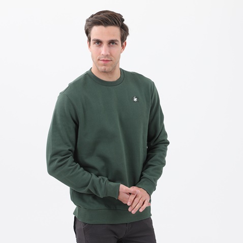 BEVERLY HILLS POLO CLUB-Ανδρικό φούτερ μπλούζα BEVERLY HILLS POLO CLUB πράσινη