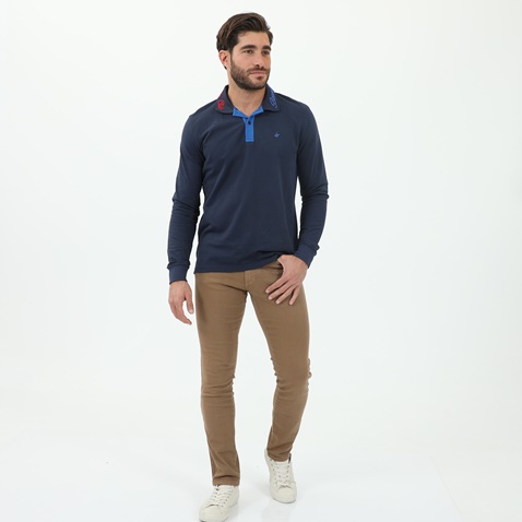 BEVERLY HILLS POLO CLUB-Ανδρική μπλούζα polo BEVERLY HILLS POLO CLUB μπλε