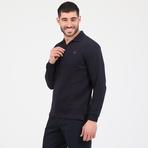 MARTIN & CO-Ανδρική polo μπλούζα MARTIN & CO μπλε